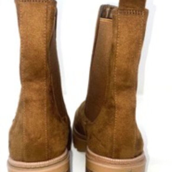 Bamboo Affirm-01 Faux Suede Chelsea Women's Boot Brown Size 6 - Picture 6 of 8